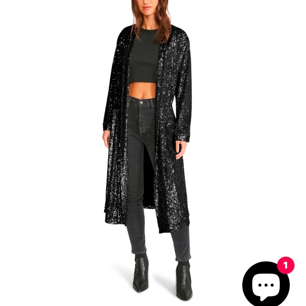 BB DAKOTA black sequin duster size Small